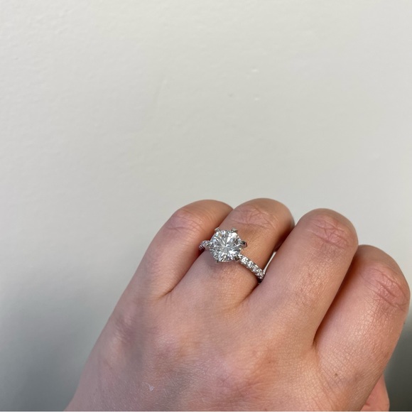 2.00ct 6 Prong Round Diamond CZ Engagement Ring Sterling Silver - Picture 7 of 15